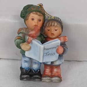 Berta Hummel Christmas Ornament Heavenly Trio Boy Girl & Bird 1997 Vintage
